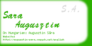 sara augusztin business card
