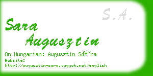 sara augusztin business card